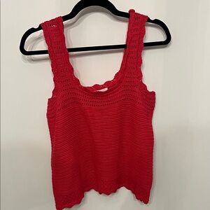 Elegant Red Knit Tank Top